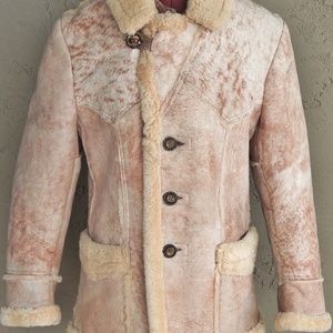 >ll==l>Real Sheepskin Leather & Fur Coat Size (L)